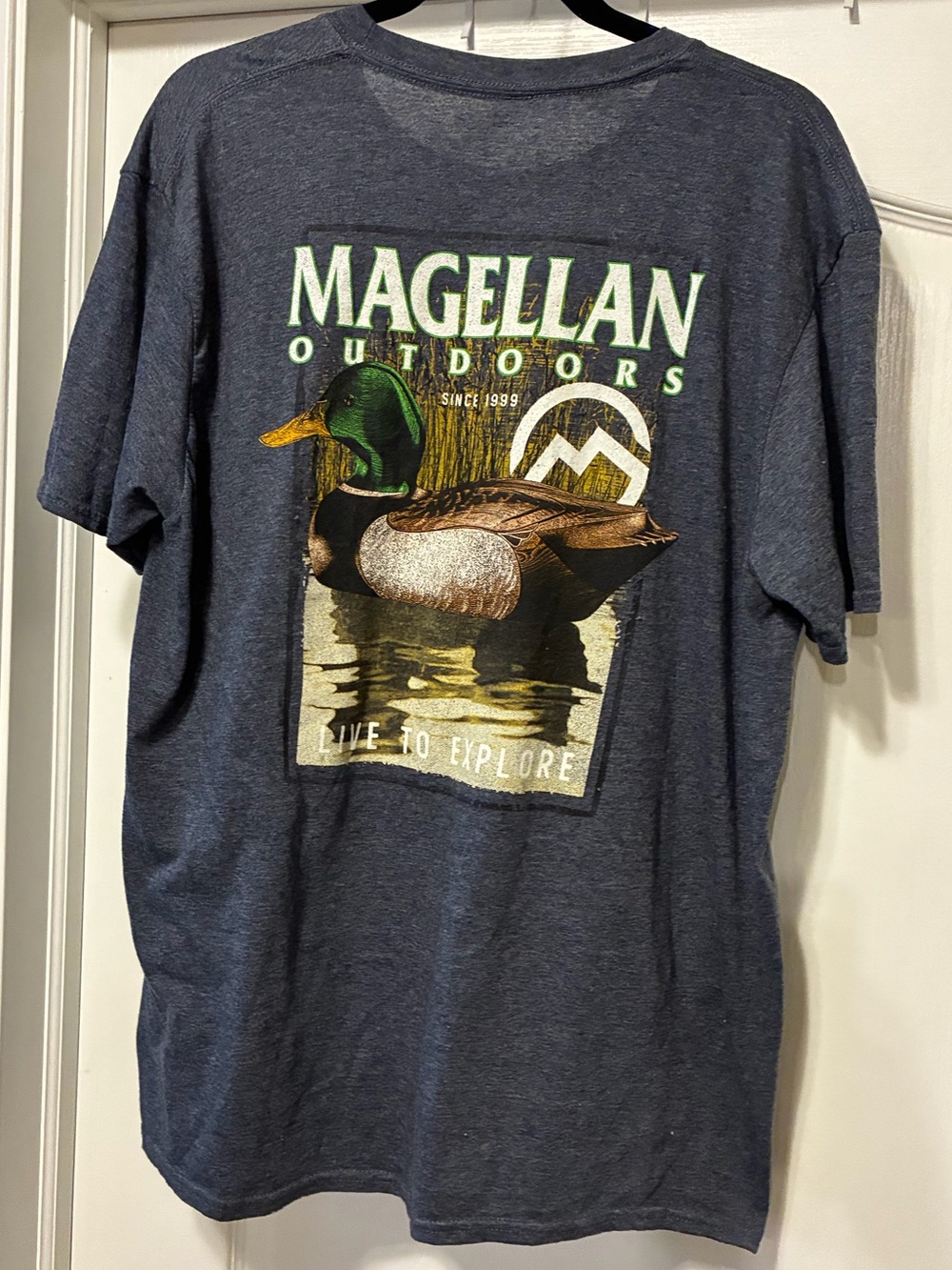 Magellan Outdoors Since 1999 "Live To Explore" Mallard Duck Design Tee